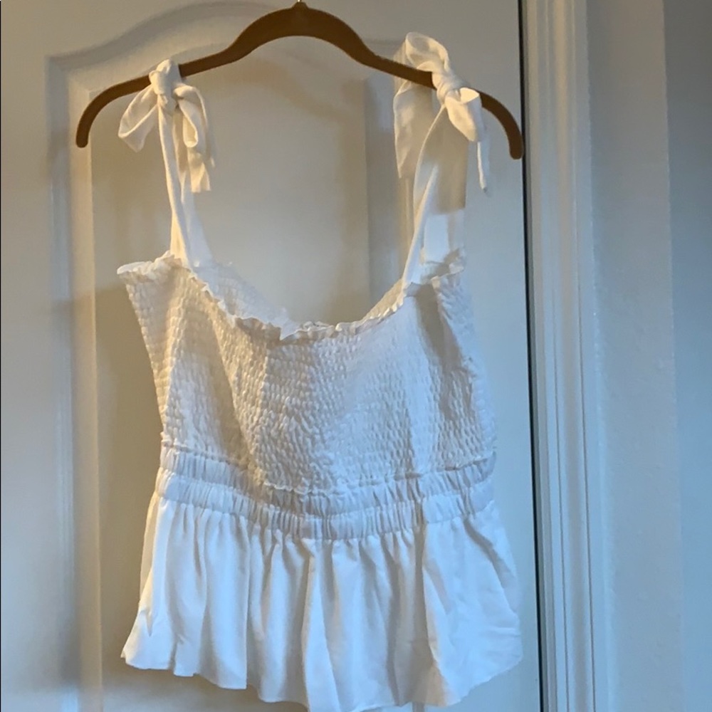 White Tie Shoulder Top